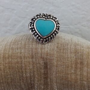 925 Thai Silver Turquoise Heart Ring